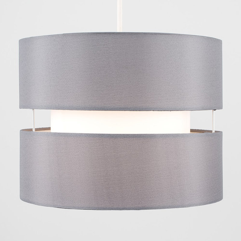 Lynx 20 cm H Drum Cotton Pendant Shade ( Clip On ) in White