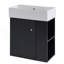 Meuble-lavabo flottant moderne de 21,6 po avec lavabo en céramique - parfait pour les petites salles de bain, rangement à droite-1072430875