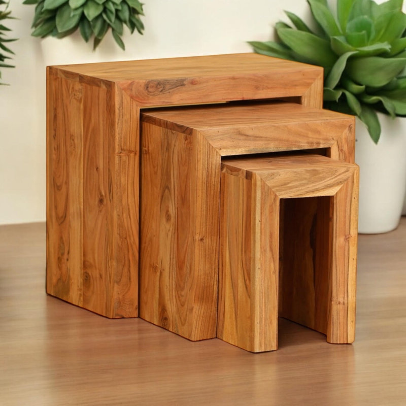 Mundelein Solid Wood Sled Nesting Tables