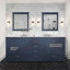 Ensemble de meuble-lavabo double 80 po X P 22 po D, dessus en marbre de Carrare et ensemble de robinet-1430347621