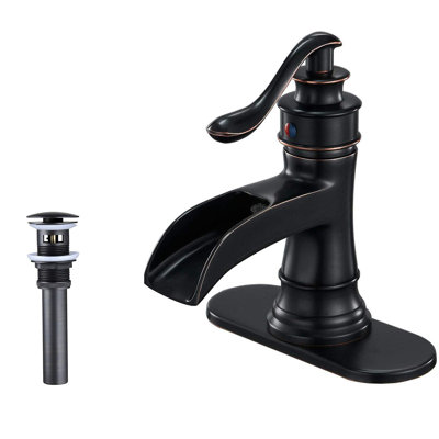 Single Hole Bathroom Faucet with Drain Assembly