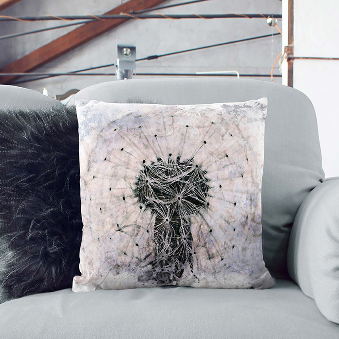A Dandelion Flower in Abstract Cushion with Filling