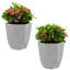  Pot de fleurs intérieur / extérieur en jiyyun moderne à facettes gris clair - ensemble de 2-945070556