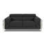 Ensemble de canapé, causeuse et chaise en cuir véritable gris foncé 3 pièces avec appuis-tête réglables-52010357