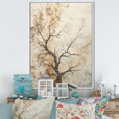 " Beige Trees Oak Solitude III "