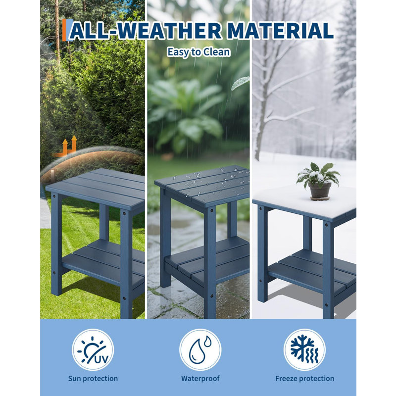 2 pièces Adirondack Table d'appoint pour l'extérieur, Bleu