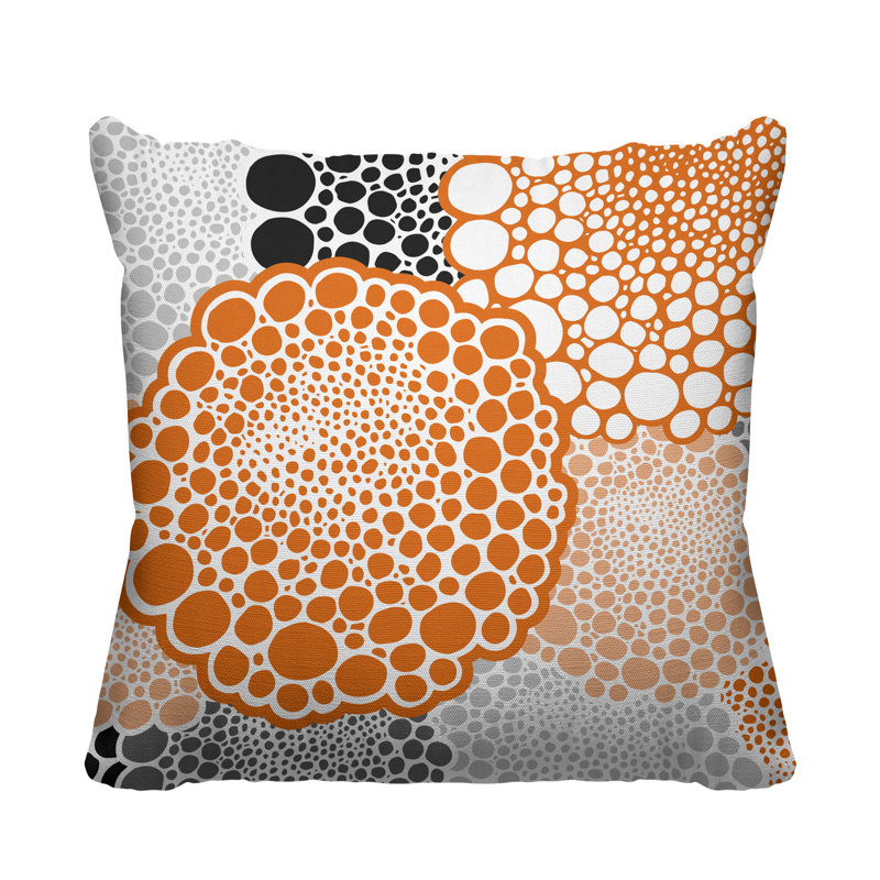 Coussin Bryony, L 15 po x H 15 po, Orange