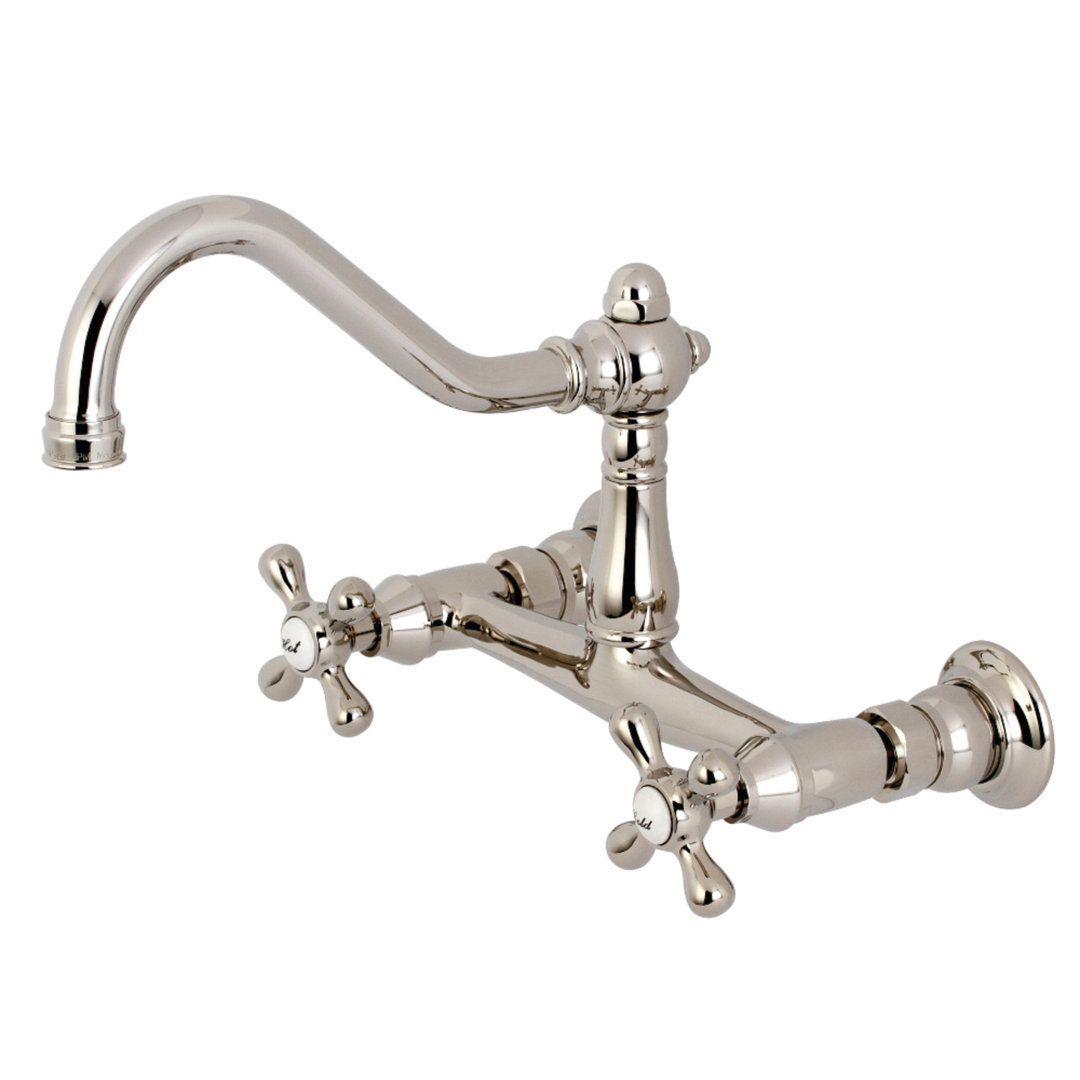 Kingston Brass Vintage Two-Handle 2-Hole Wall Mount Bathroom Faucet Kingston Brass 
