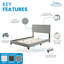 Base de lit plateforme tapissier en similicuir avec tête de lit réglable et système de soutien à lattes robustes Roma - aucun sommier requis-1345607097-1345607098