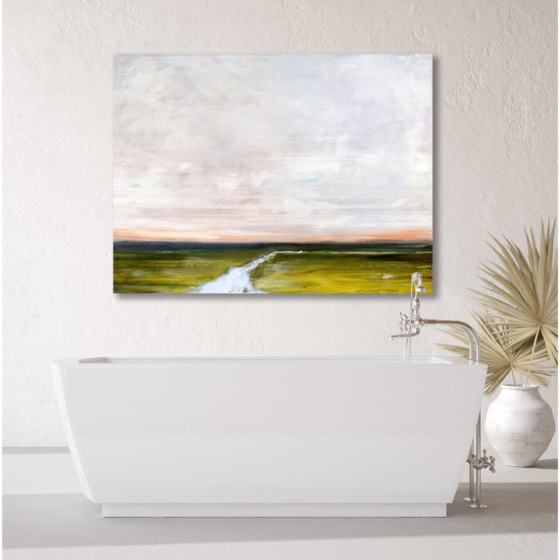 Tributary Print by John Beard, Brown Framed Canvas, 41.5" H x 61.5" W x 1.75" D