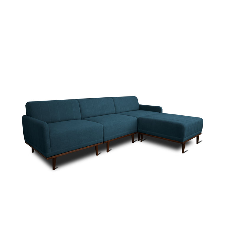 Sjard 4 Seater Sofa & Chaise, Right Hand Facing, Grey Polyester Blend