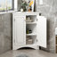 Armoire de rangement blanche triangulaire avec tablettes réglables pour la maison et la cuisine-1991897860