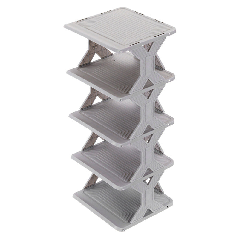 News Thickened And Widened Corner Simples Shoe Rack Small Size Easy To Install Removable Washable Storage Shoe Cabinet, Gray