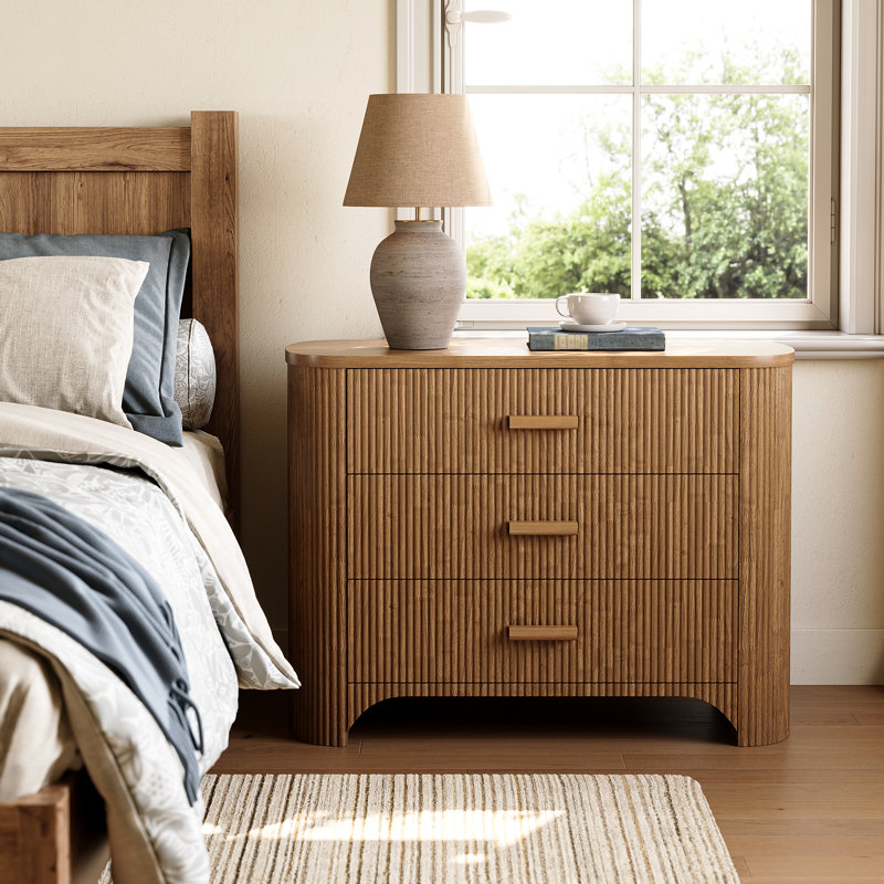 80cm W Bedside Table, Brown