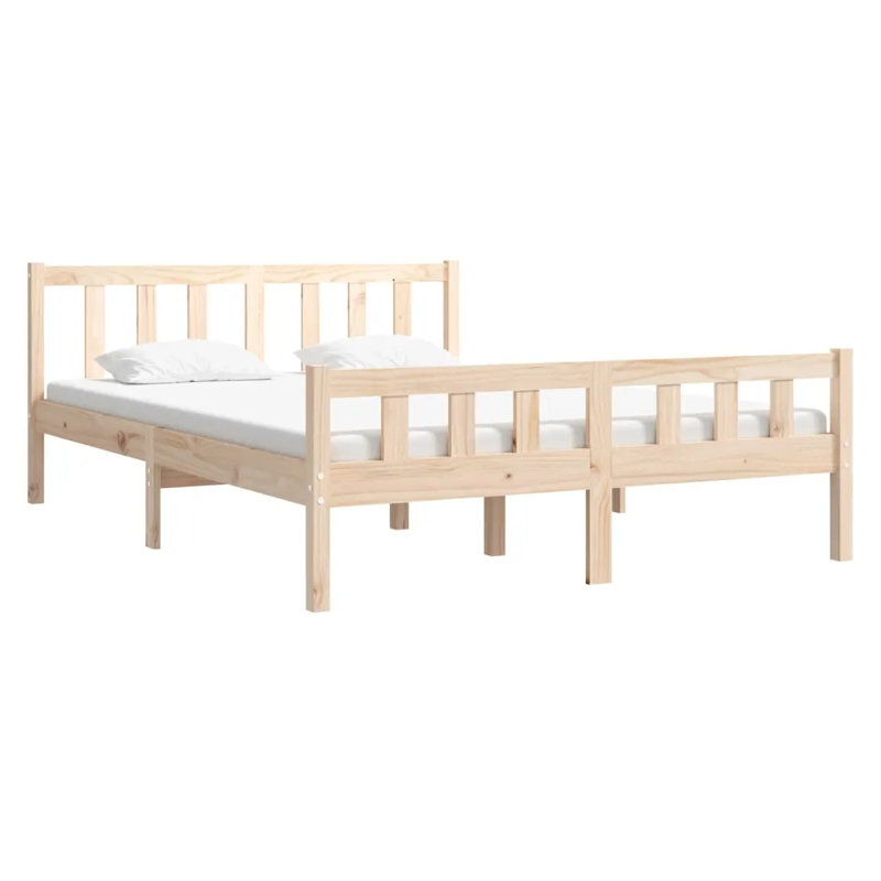 Bed Frame Solid Wood, European Kingsize (160 x 200 cm), natural