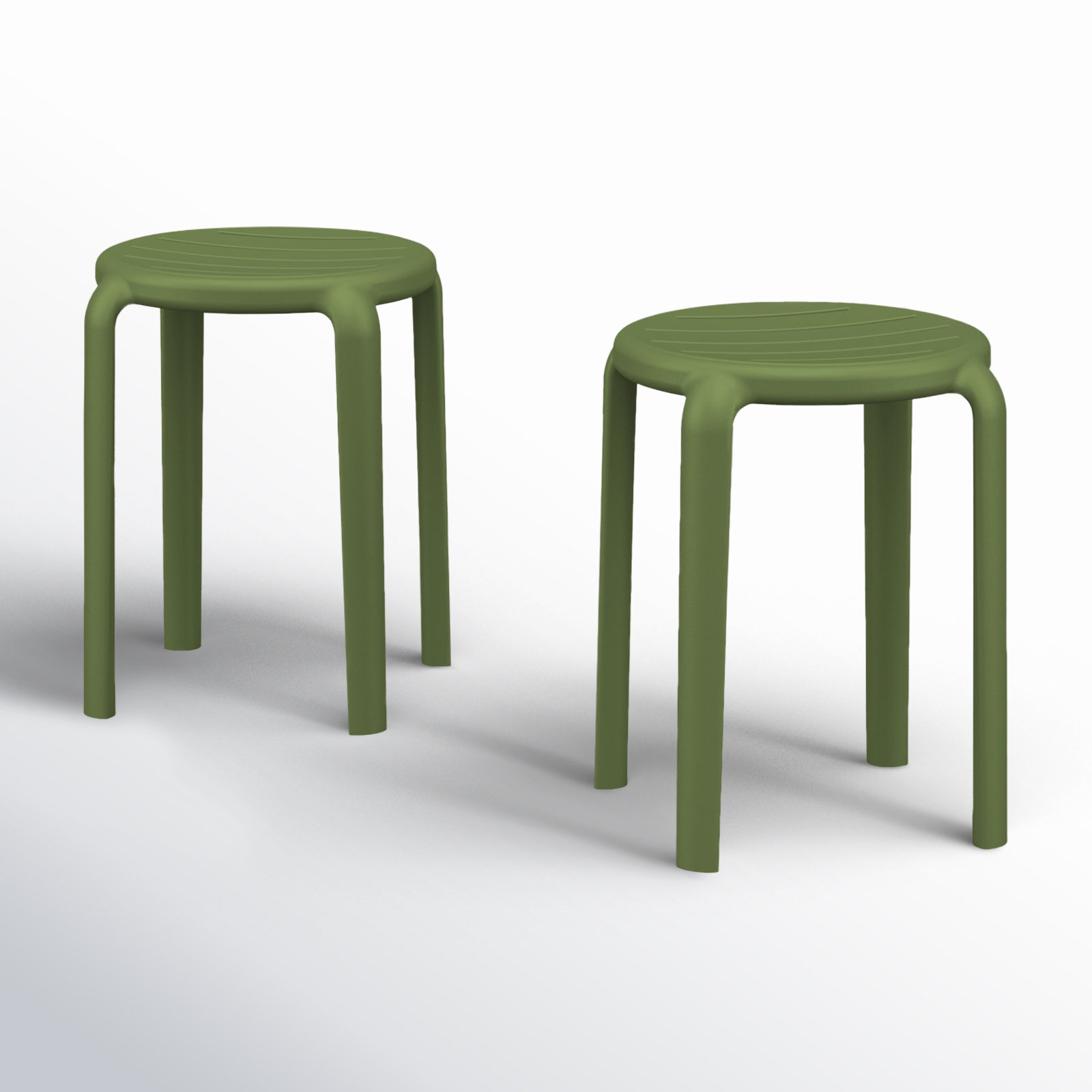 Aragons Stackable Patio Side Chair, Olive Green