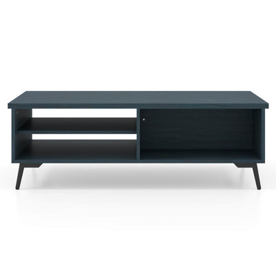 2-Tier Rectangular Center Table with Storage Shelves & Compartments for Living Room by George Oliver