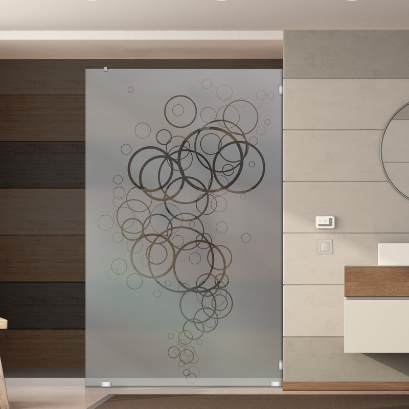 Panneau de douche moderne en verre trempé de 31 1/2 po x H 75 po avec surface givrée facile d'entretien, Gauche, Semi-privé