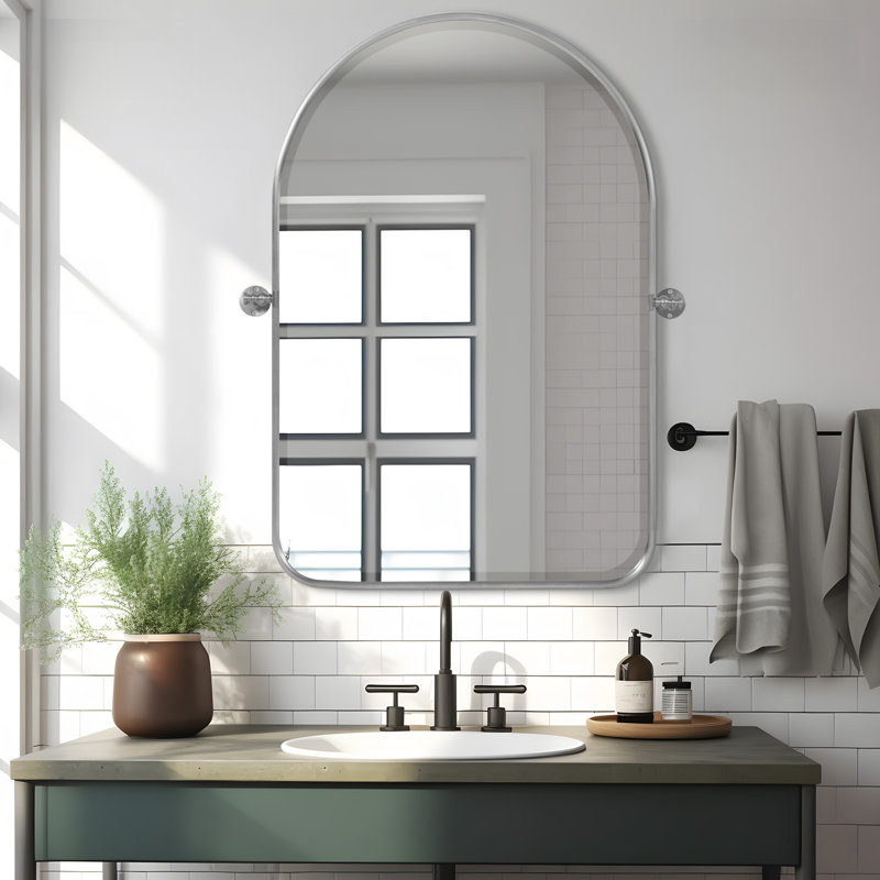 Braley Metal Arch Wall Mirror, 36" x 24"