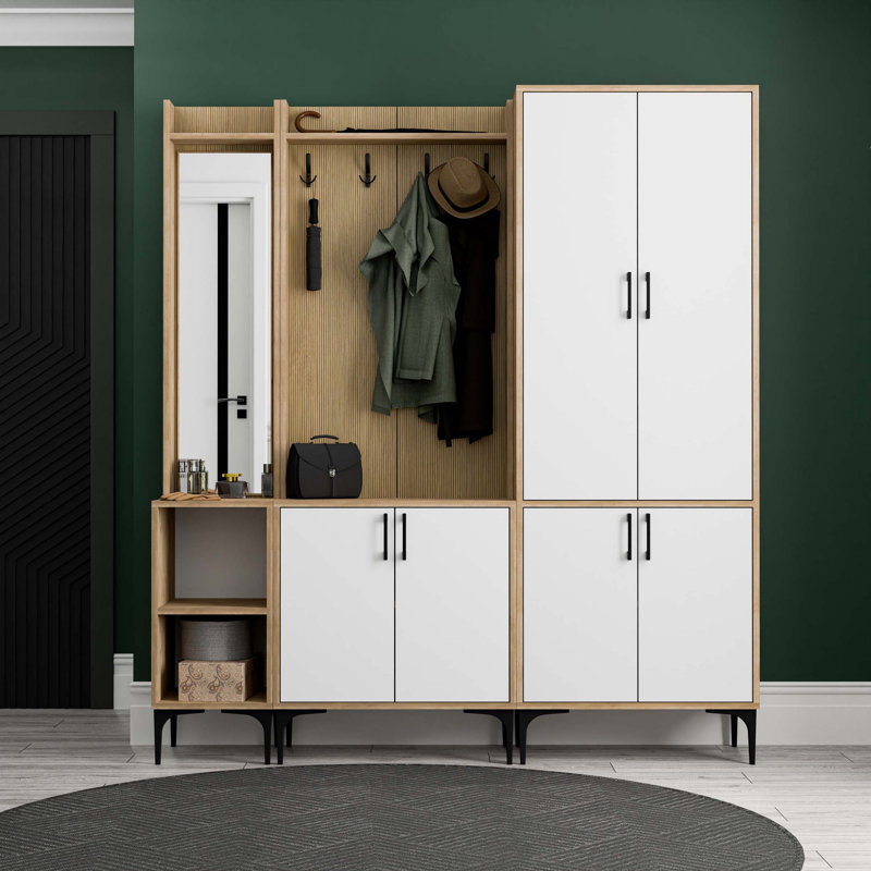 Covedale 70 cm W Hall Tree, White/Oak
