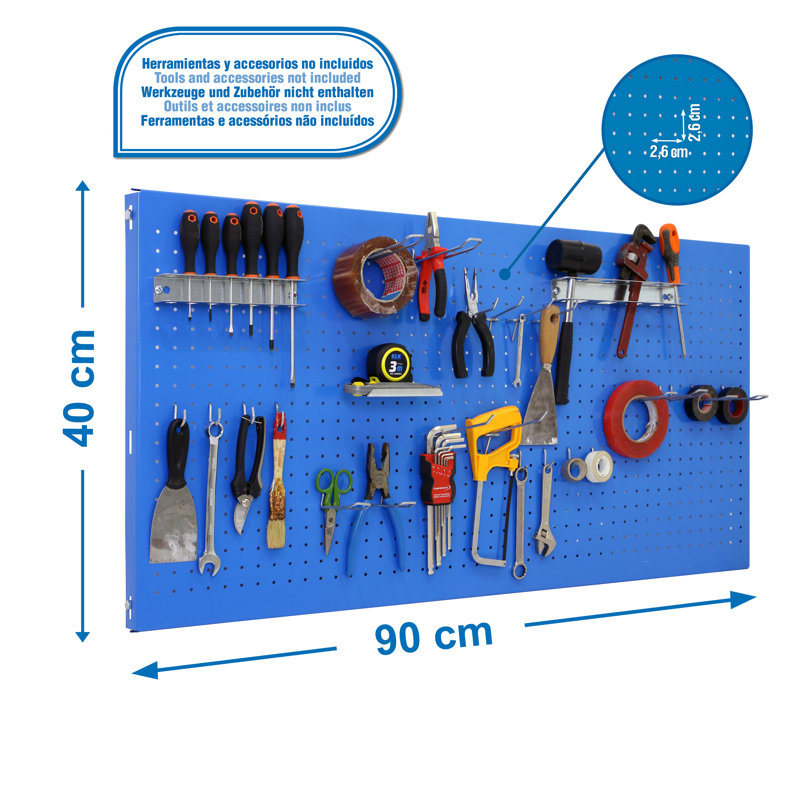 Tool Holder, Blue, 40cm H x 90cm W x 3.5cm D