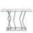 43.3" Modern Rectangle Console Table with Glass Top and Stainless Steel Base