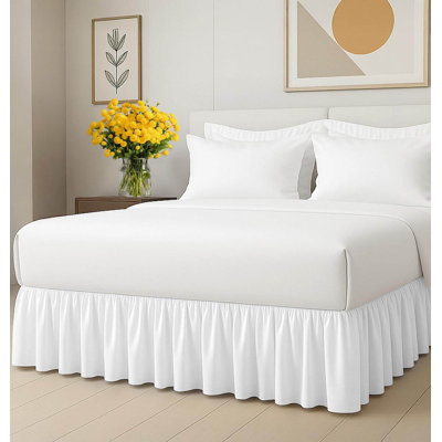 Full Size Ruffled Bed Skirt: 15-Inch Drop