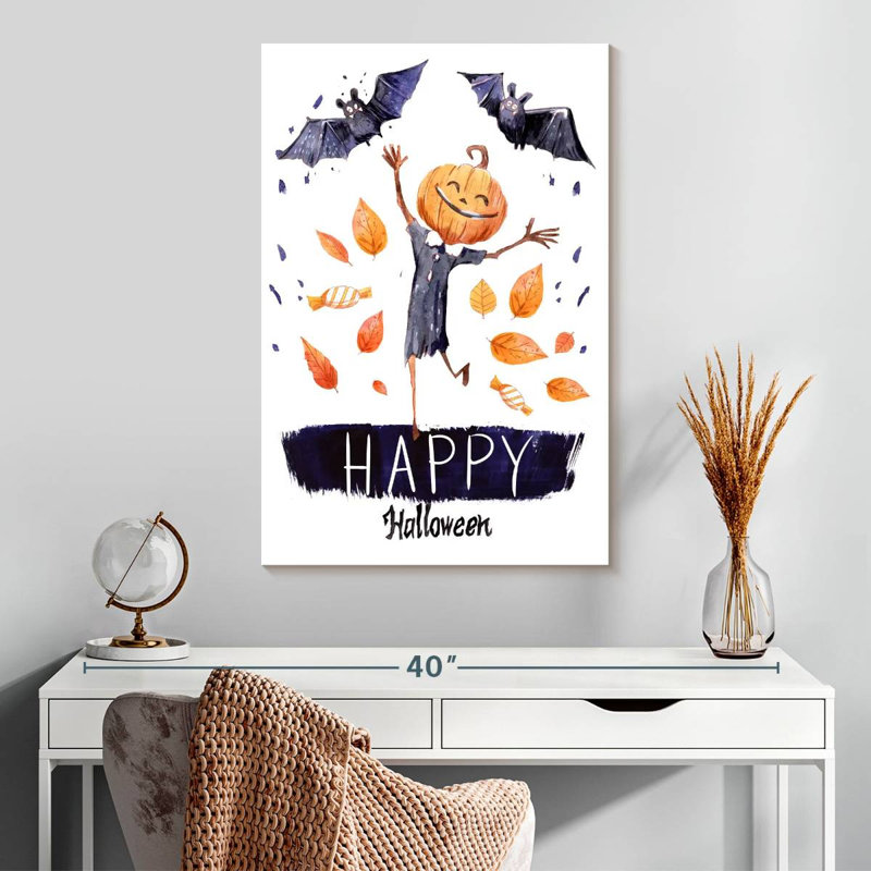 Citrouille d'Halloween Lelend Happy, H 30 po x l 20 po