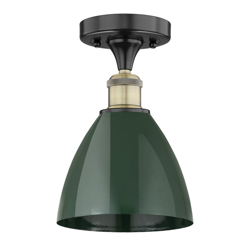 Plafonnier semi-encastré Riegelsville, Laiton antique noir, Vert