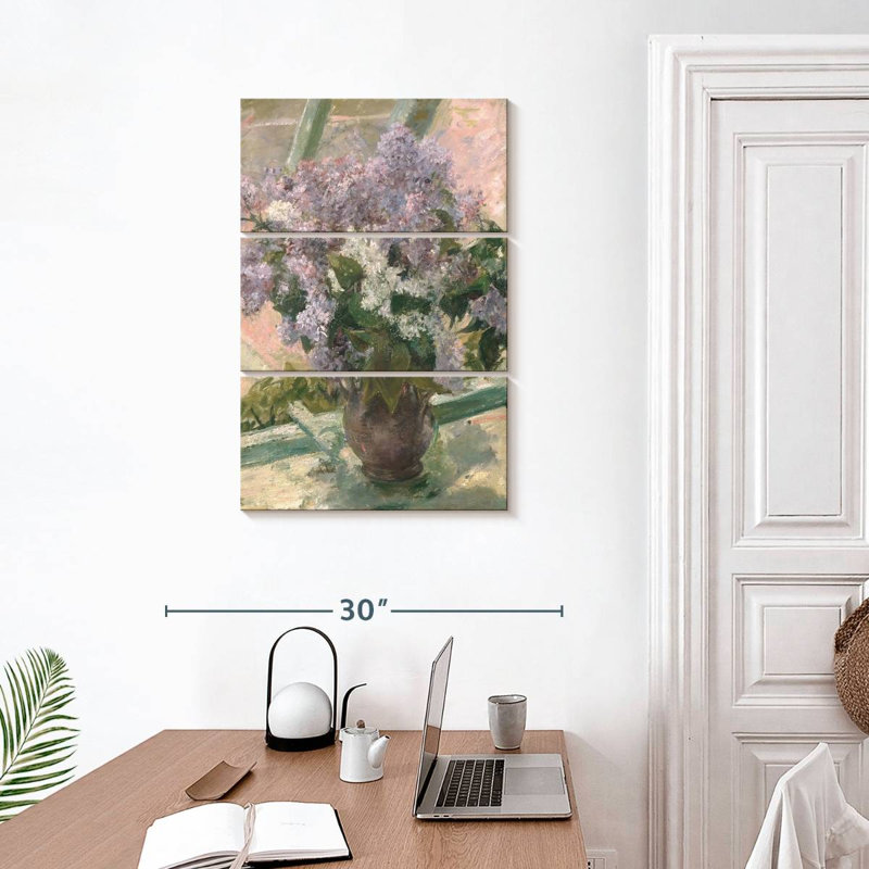 Harnek lilas dans une fenêtre, H 32 po x l 20 po