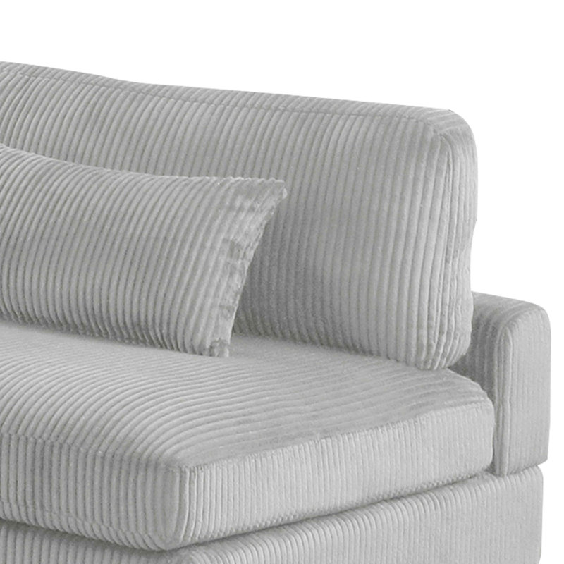 Chaise sans accoudoirs rembourrée de conception moderne minimaliste, Gris