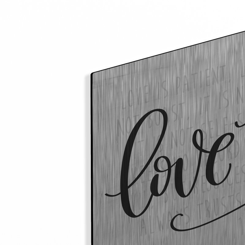 «Love Never Fails» par imperfect Dust, H 12 po x l 24 po