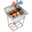 Évier utilitaire en acier inoxydable 16 x 13 8,7 po, 1 compartiment, pour le garage, le restaurant, la cuisine, la lessive, l'oxydation et le drainage