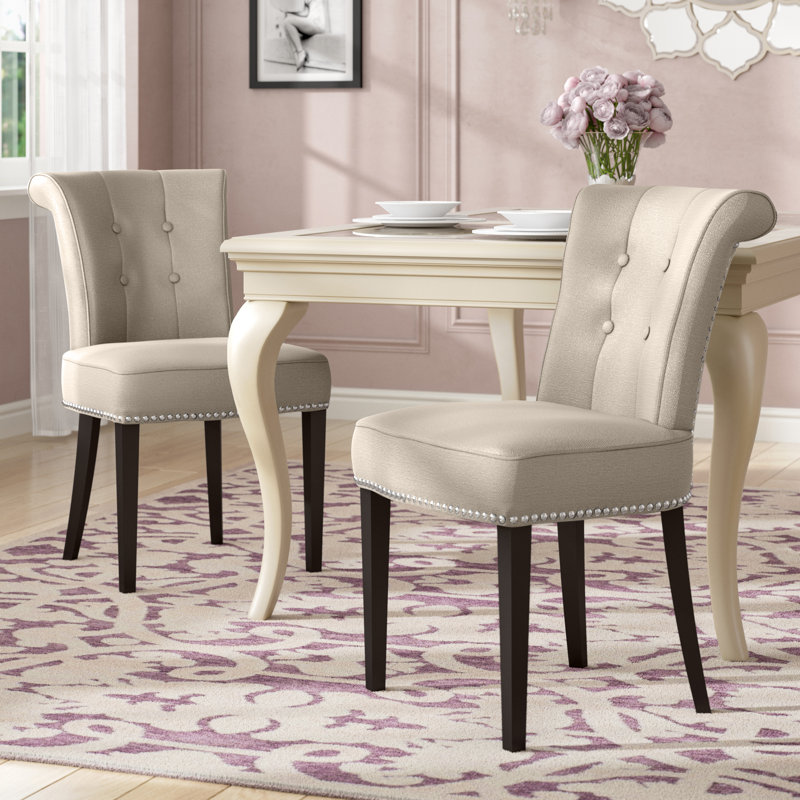 Ring 20.5'' H Tufted Upholstered Side Chair, Beige Linen
