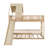 Full XL over Queen Wood Bunk Bed with Slide & Built-In Ladder for Kids, Teens, Indoor Playhouse, Natural-230425173