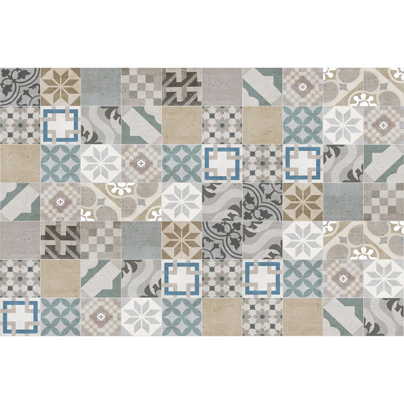 Alibek Vinyl Machine Printed Area Rug, Rectangle 133 x 200cm