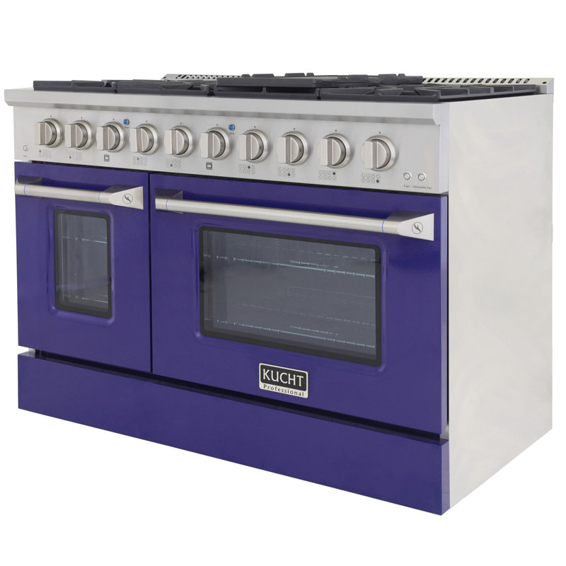 Kucht 48" 6.7 Cubic Feet Dual Fuel Range, Blue, Liquid Propane