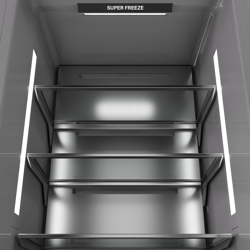 ZLINE 18 in. 8.6 cu. ft. Right Hinge Column Freezer in White Matte with Graphite Gray Interior, Satin Stainless Steel, Right