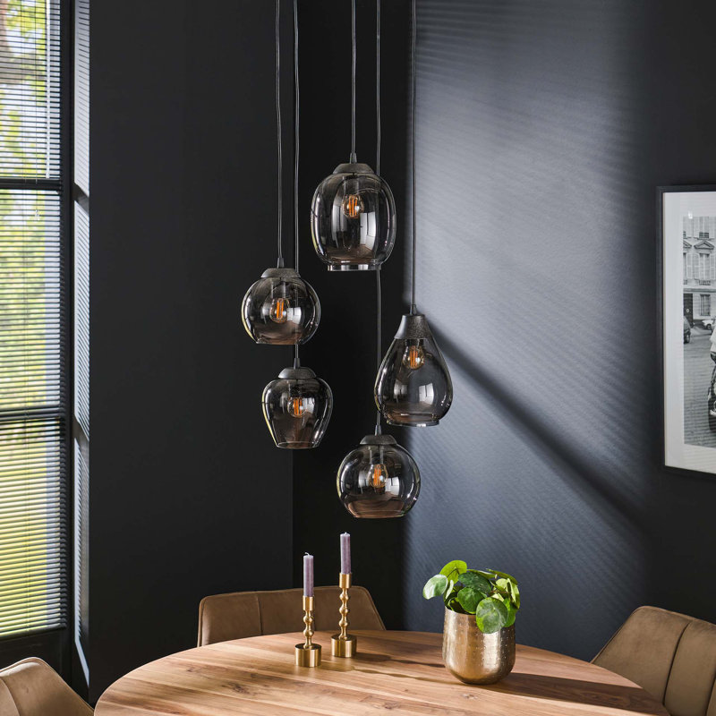 Cliney 5 - Light Shaded Geometric Pendant, Chrome