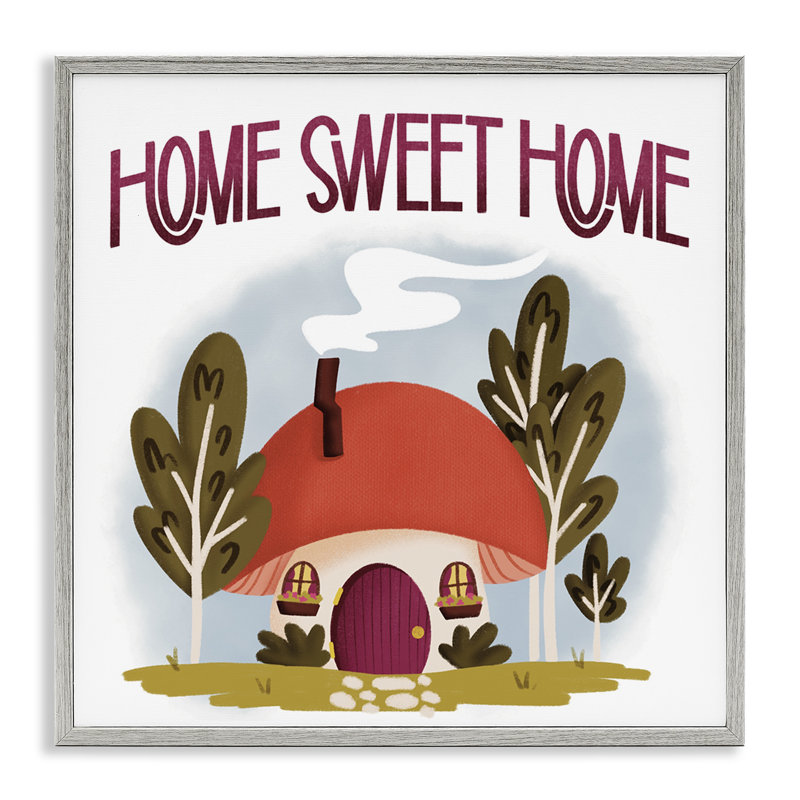 Giclée encadrée Sweet Home Mushroom Cottage, design par Sarah Hickman, H 24 po x l 24 po, Estampe numérique Farmhouse