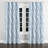 Modern Curtains for bedroom - Abstract Wavy Line Silver Blue Grommet Curtain - 1 Panel-404597834-404597839