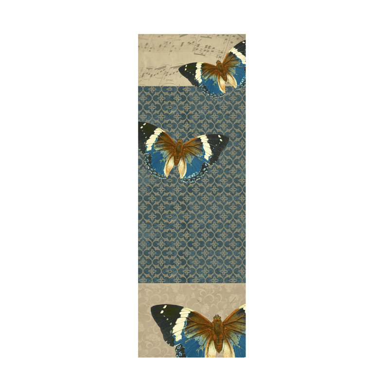 Art mural sur toile tendue - «English Manor Butterfly - Panneau vertical» par Gail Fraser pour décoration de salon, de chambre à coucher ou de bureau - 6 x 19