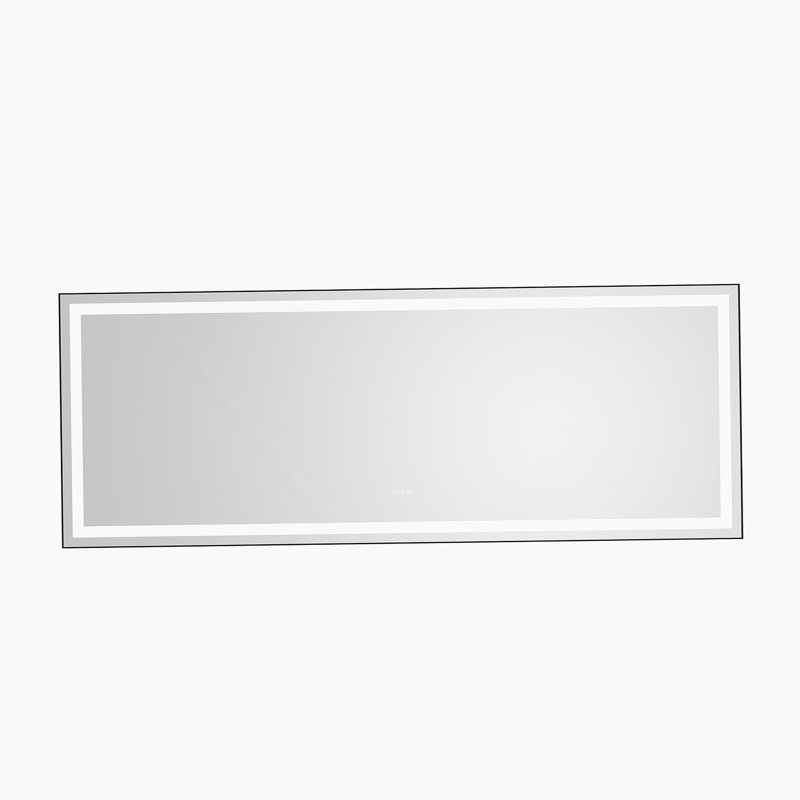 Miroir de salle de bain 96 x 36 pouces à DEL avec cadre en aluminium, miroir de meuble-lavabo mural, anti-buée, mémoire, 3 couleurs, réglable en continu