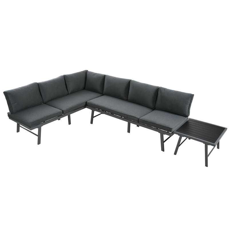 5-6 Seater Garden Furniture Set, Dark Grey, Dark Grey
