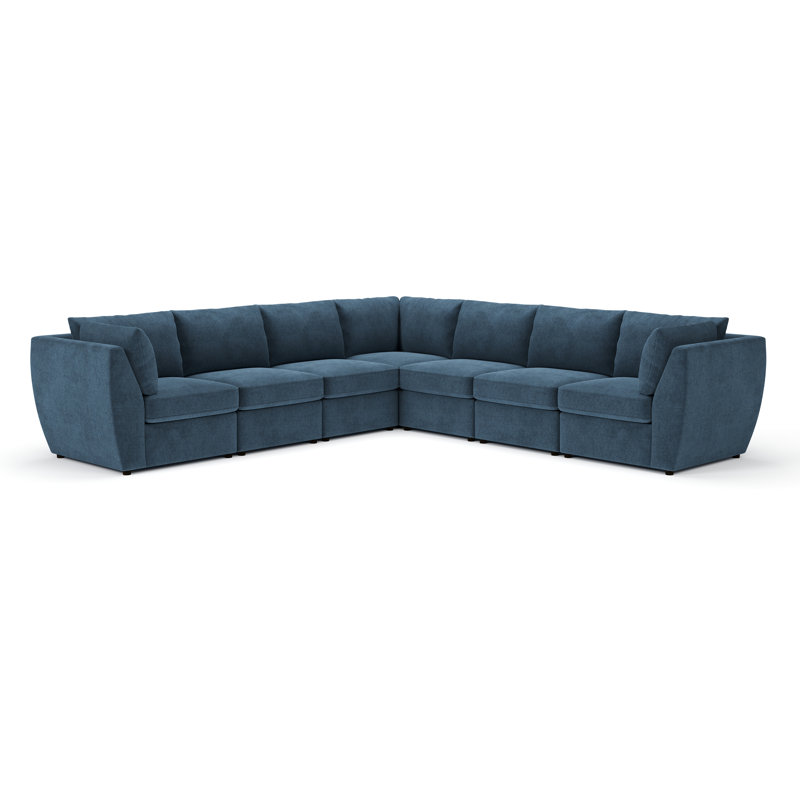 Halson 7-PC Modular Upholstered Sectional, Zuma Navy