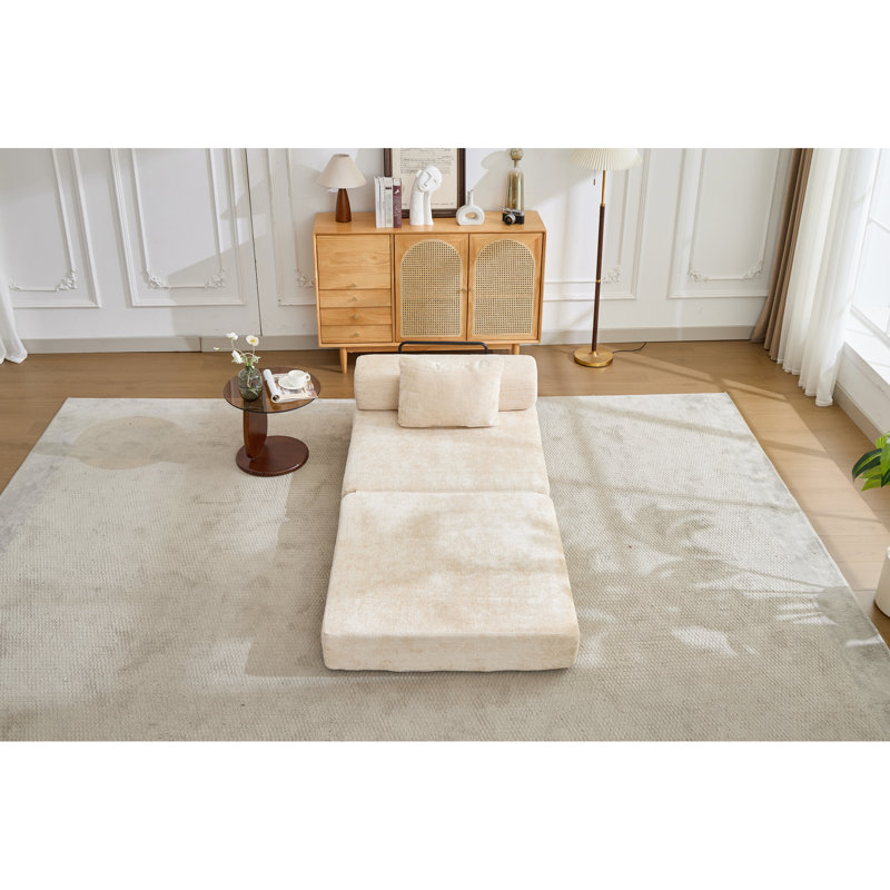 Plancher convertible monoplace à compression, chenille beige, modulaire désossé, sans assemblage, cadre de forme fixe pour lit de salle de jeux, compression, bureau