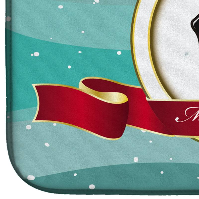 Tapis de séchage lisse teckel merry christmas