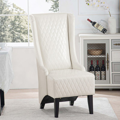 Fauteuil d'appoint confortable en similicuir avec des pieds en bois robustes pour les espaces de vie