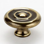 Poignée champignon, Antique poli, H 0,875 po x l 1 po x P 0,5625 po