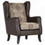 Fauteuil club à oreilles brun